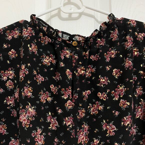 NWT 1.State Romantic Blooms Metallic Floral Blouse Medium - Picture 7 of 9